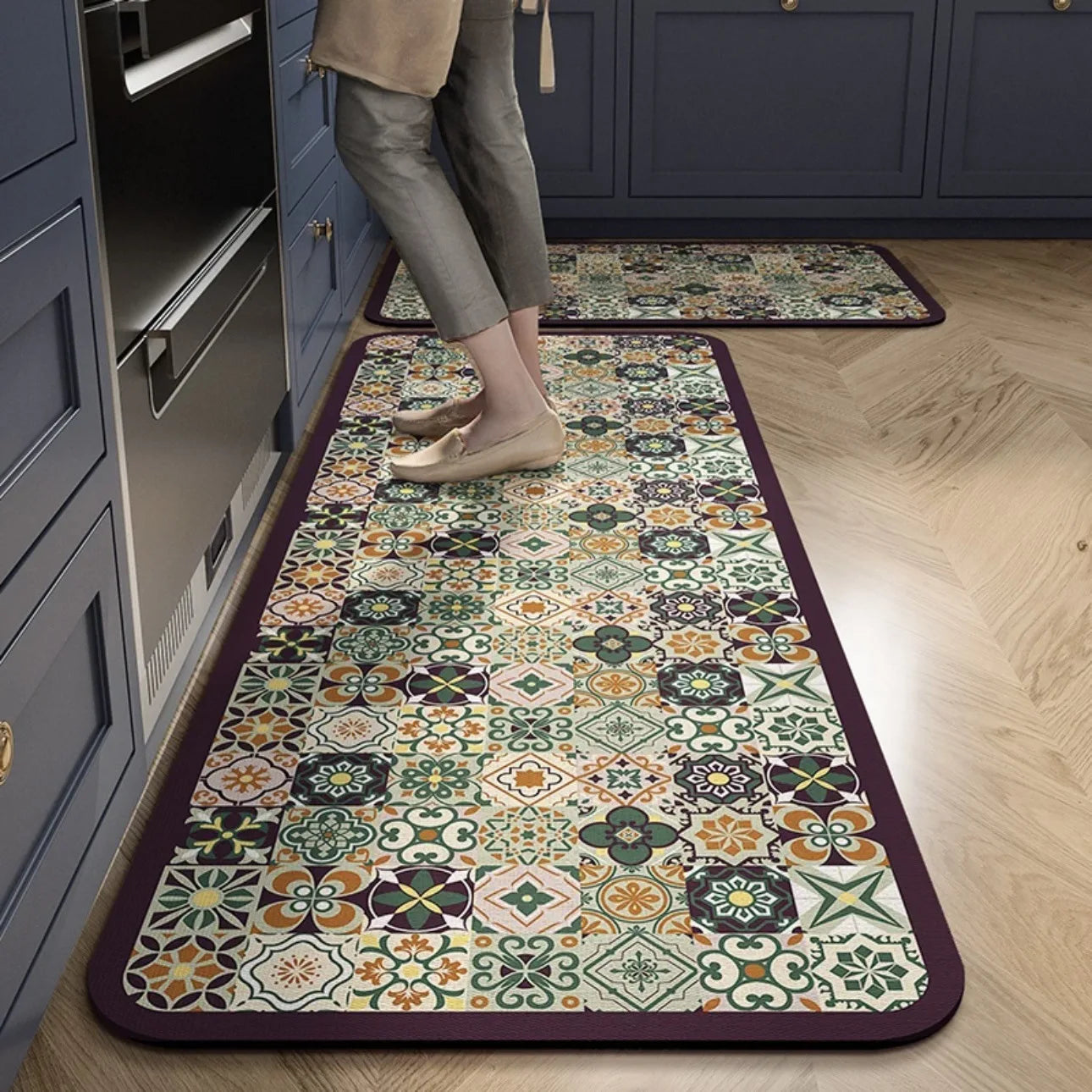 Tapis de cuisine carreaux de ciment