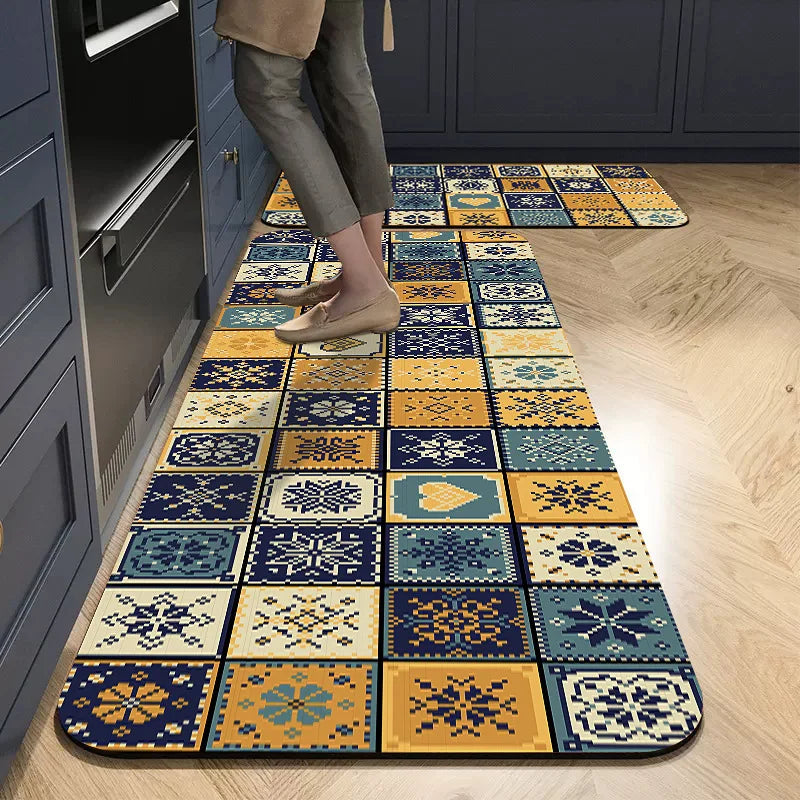 Tapis de cuisine carreaux de ciment