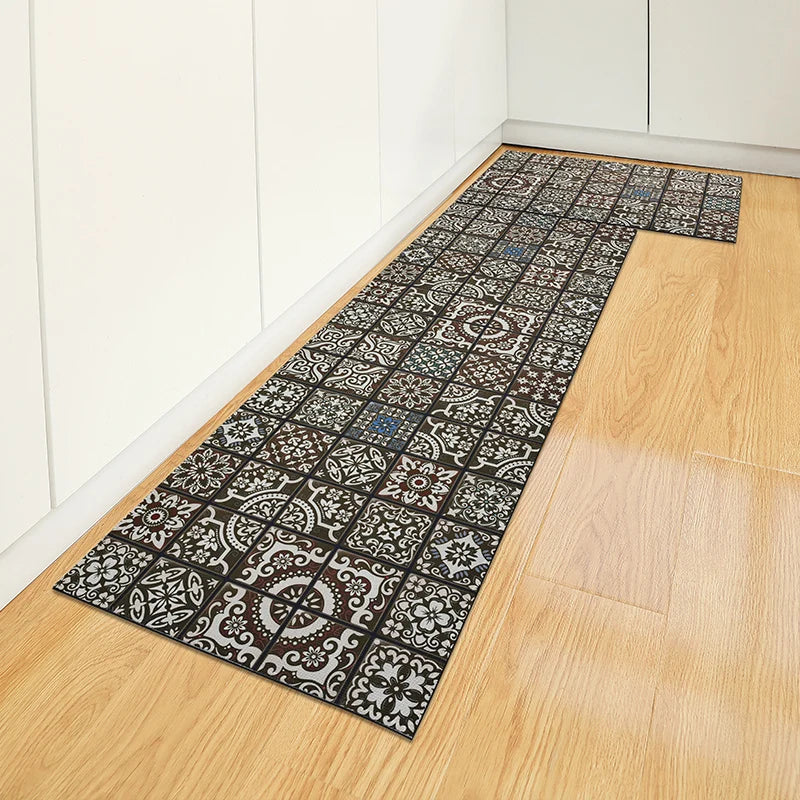 Tapis acrylique carreaux de ciment cuisine