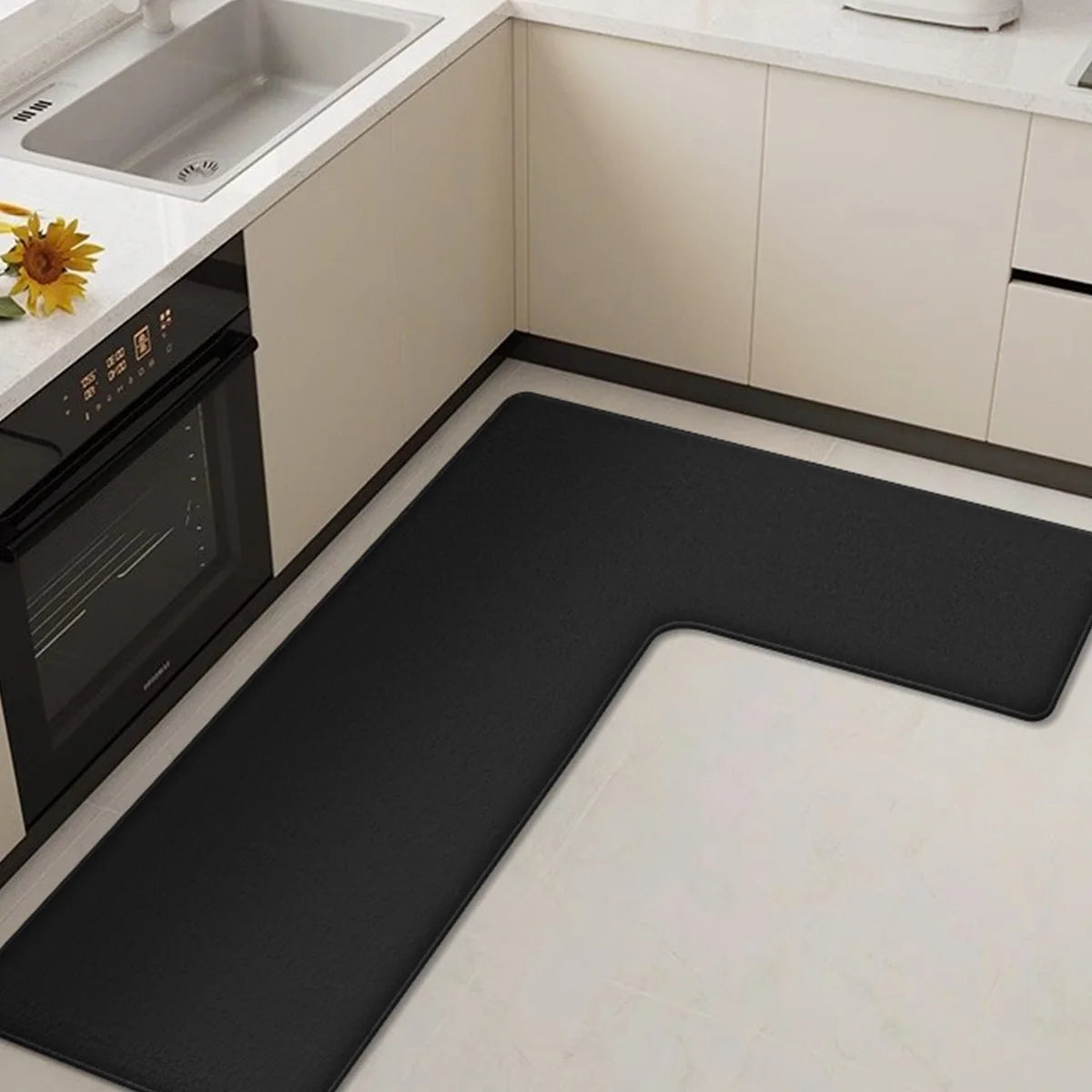 Tapis de cuisine en L