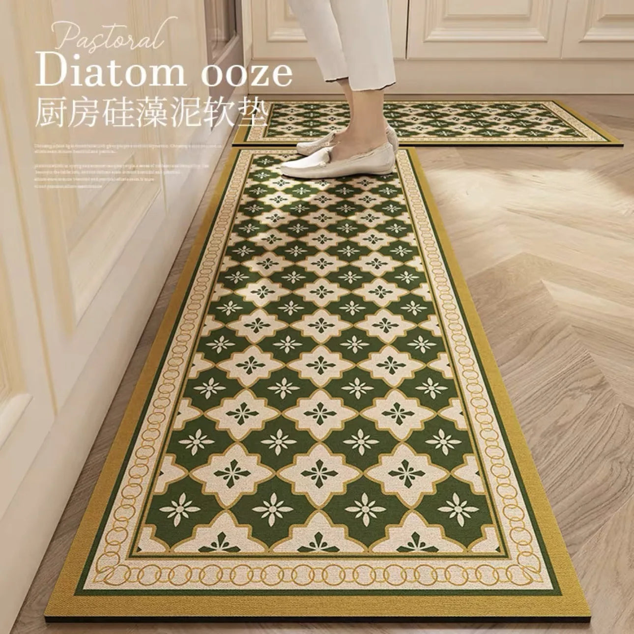 Tapis de cuisine carreaux de ciment