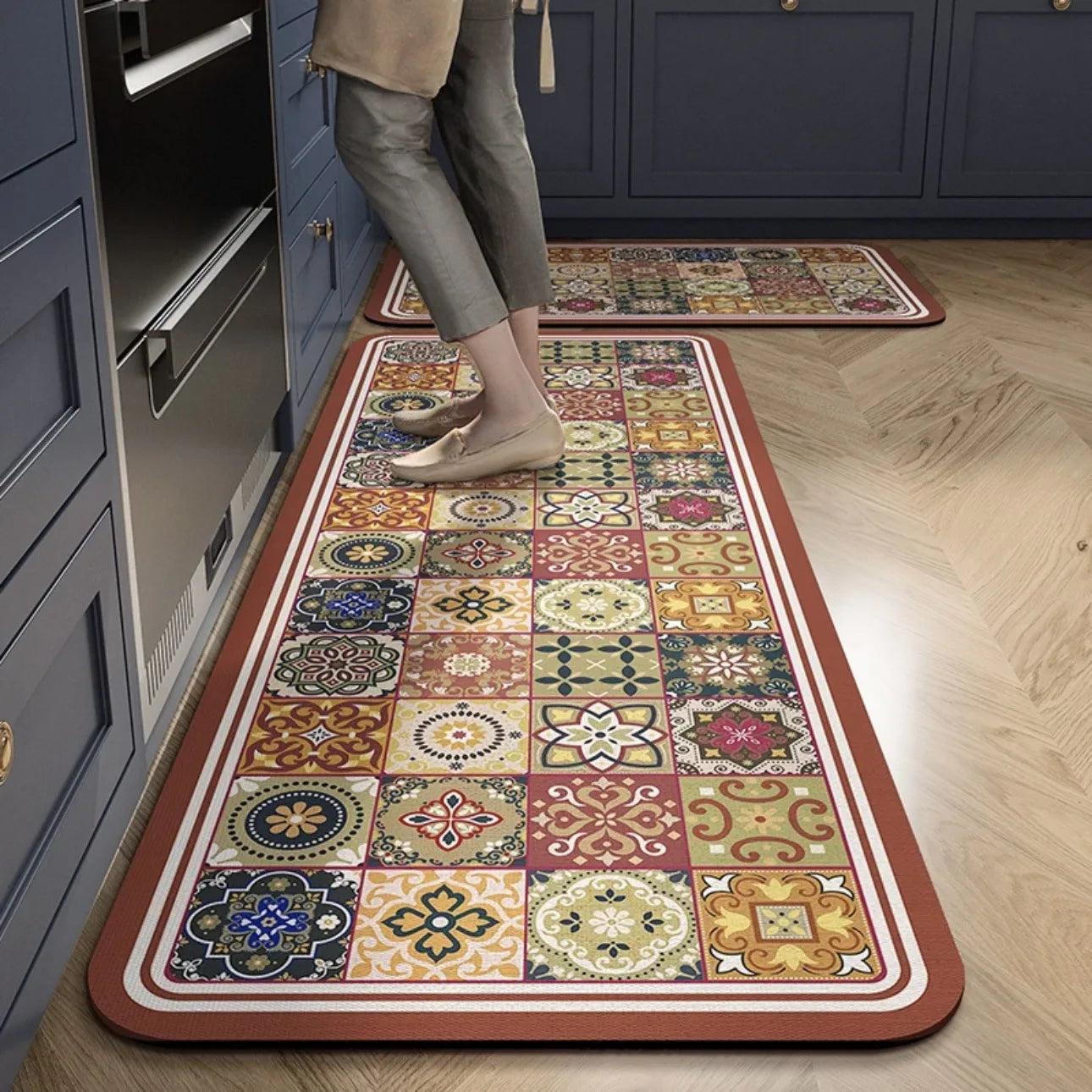 Tapis de cuisine carreaux de ciment