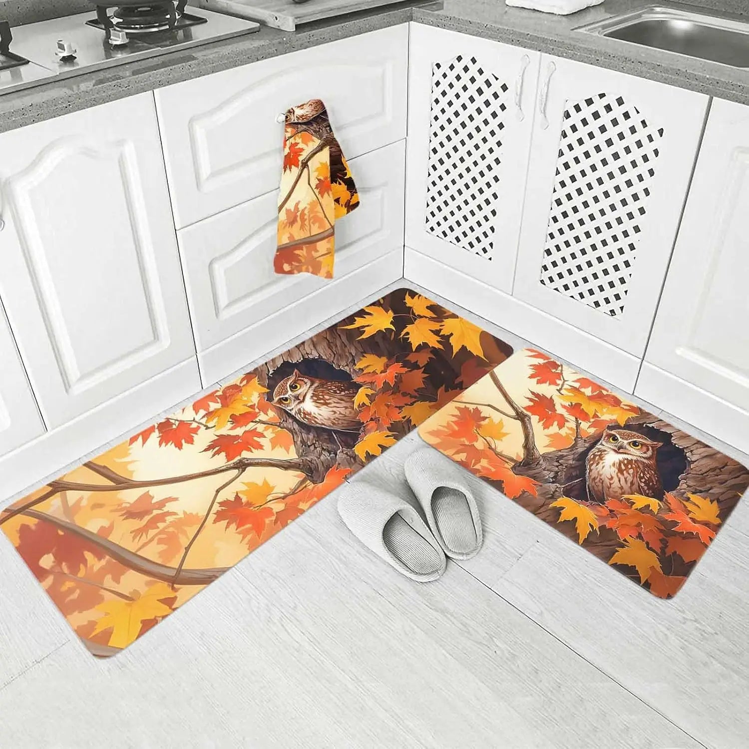 tapis de cuisine chouette