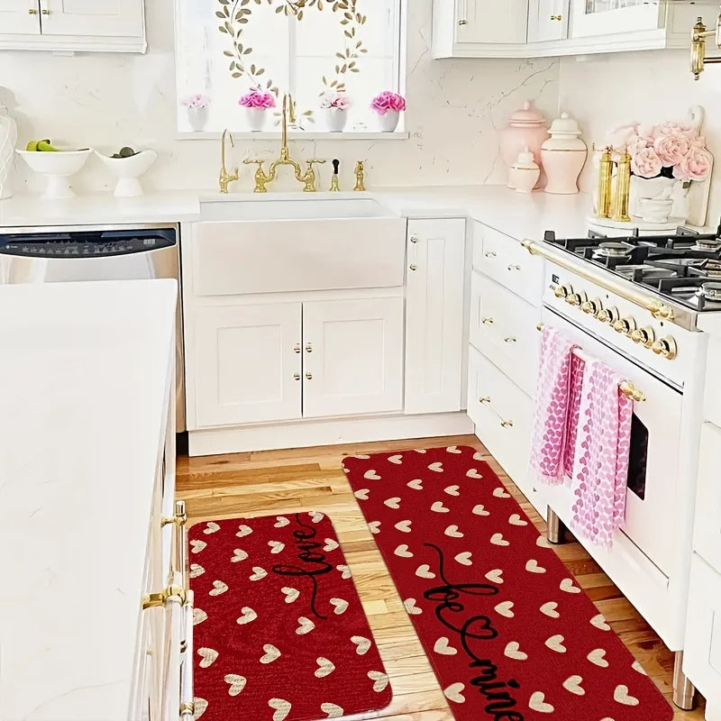 Tapis de cuisine rouge