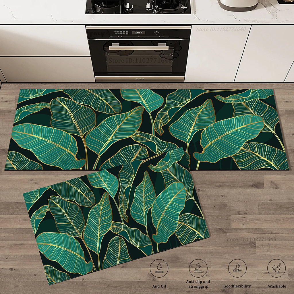 Tapis de cuisine vert