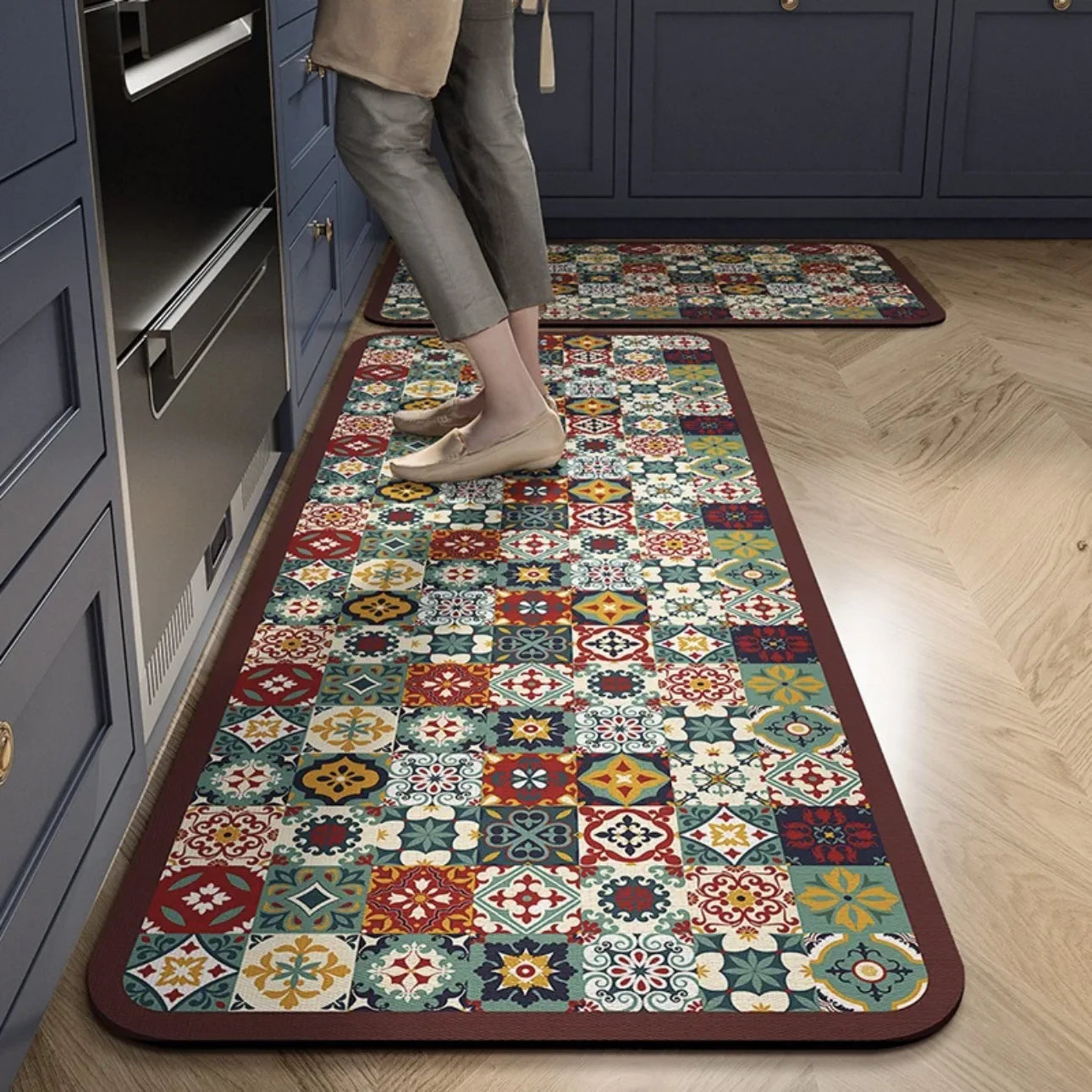 Tapis de cuisine carreaux de ciment