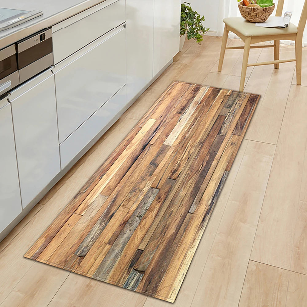 tapis de cuisine imitation bois