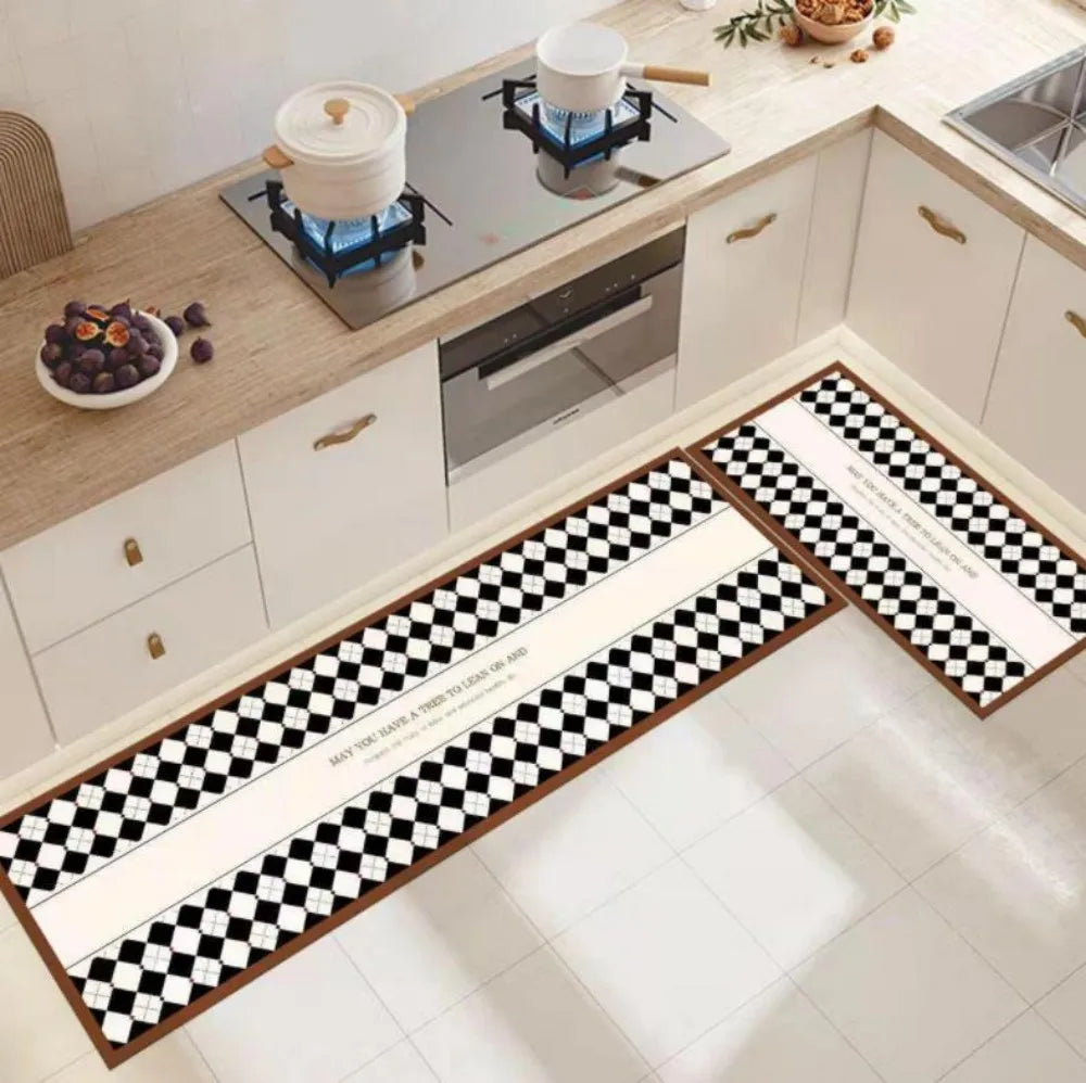 tapis de cuisine marron