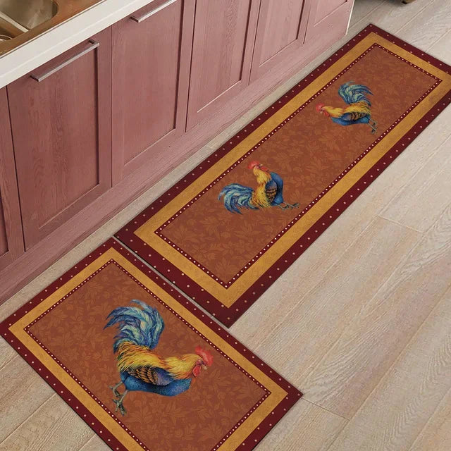 tapis de cuisine 140 avec coqs
