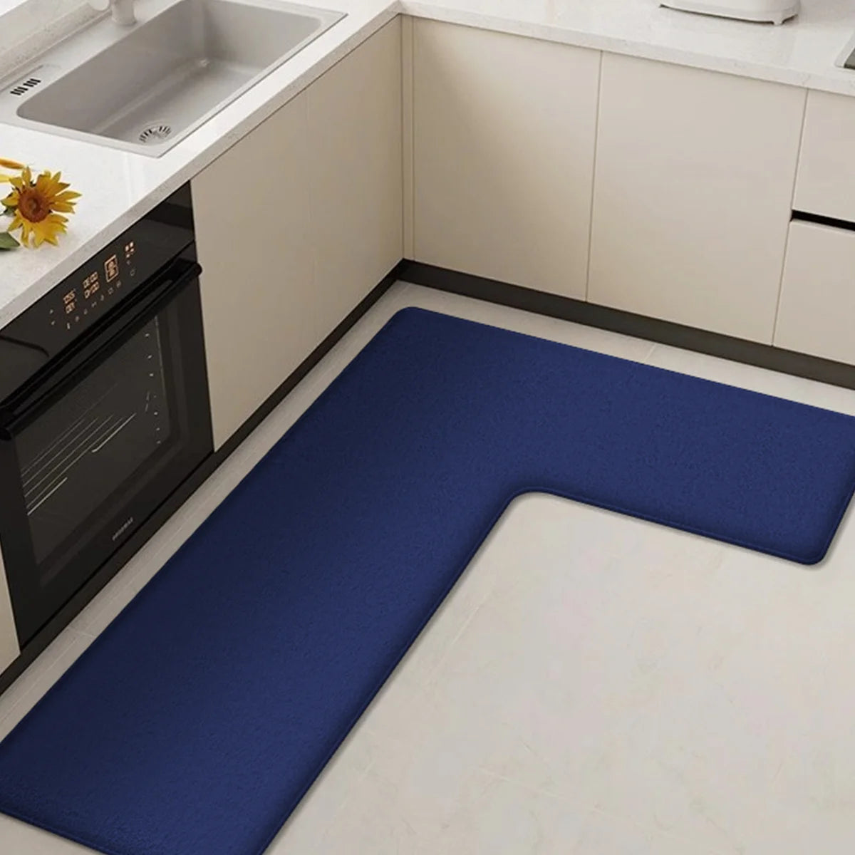 Tapis de cuisine en L