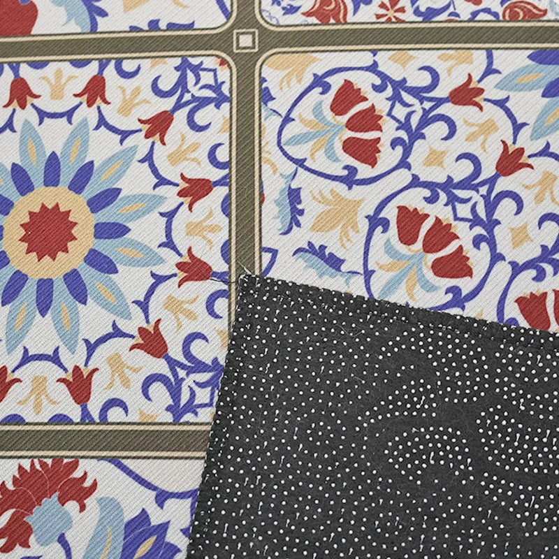 Tapis acrylique carreaux de ciment cuisine