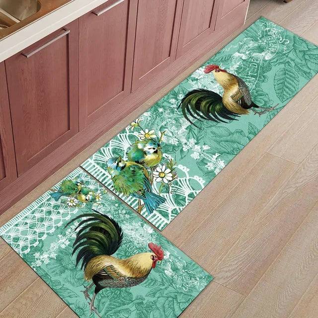 tapis de cuisine 140 avec coqs