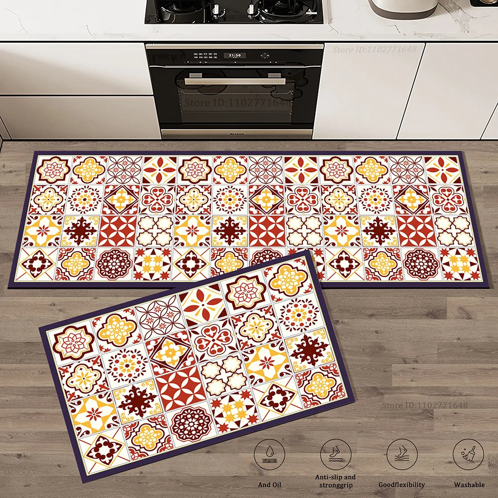 tapis de cuisine orange