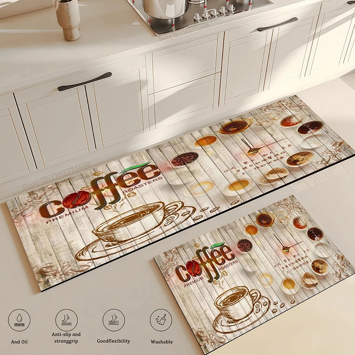 tapis de cuisine grain de cafe