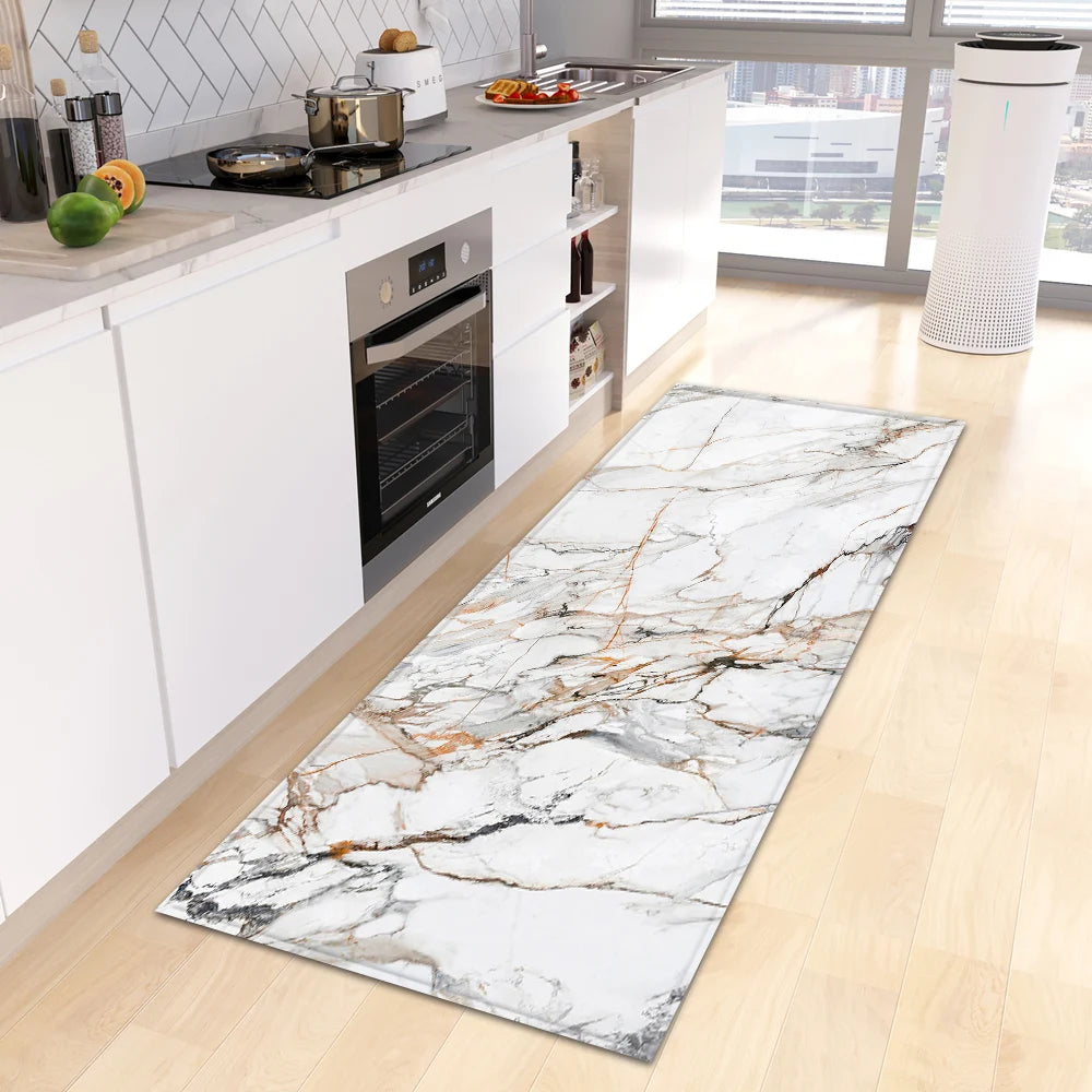 Tapis de cuisine marbre