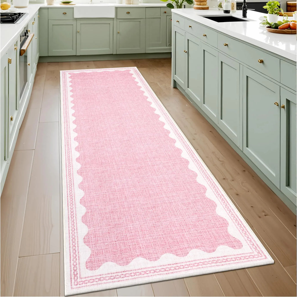 Tapis de cuisine rose