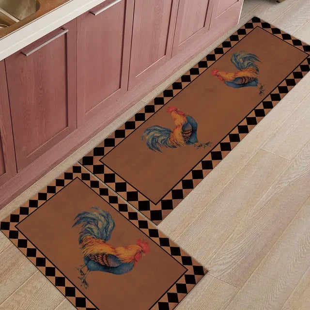 tapis de cuisine 140 avec coqs