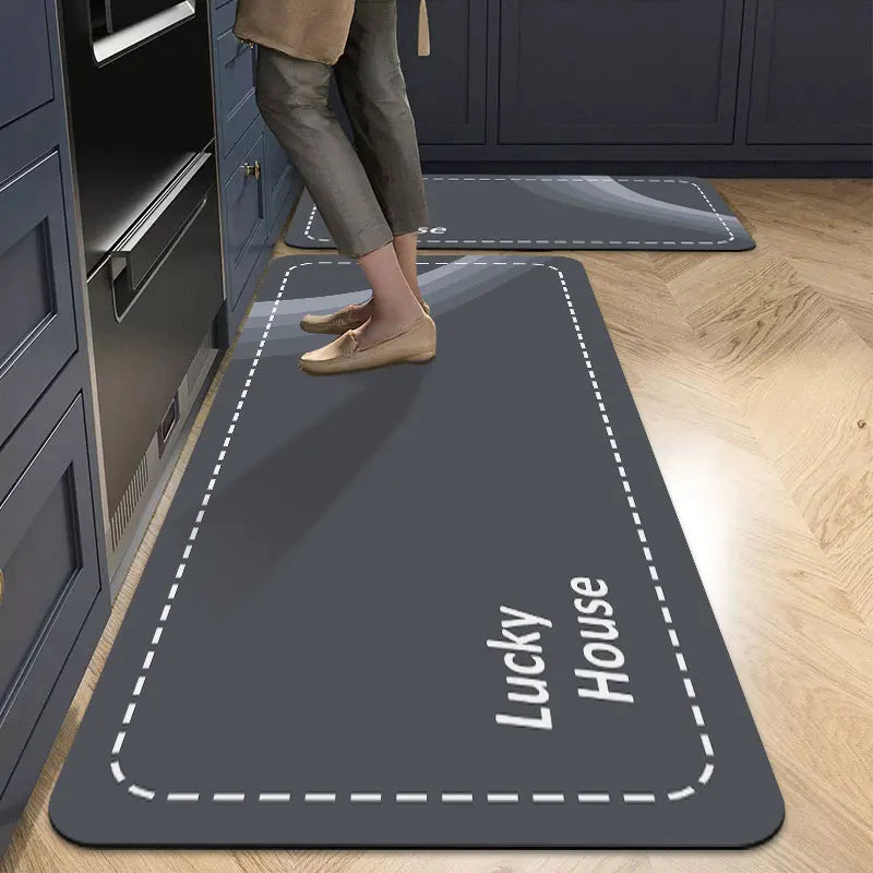 Tapis de cuisine gris