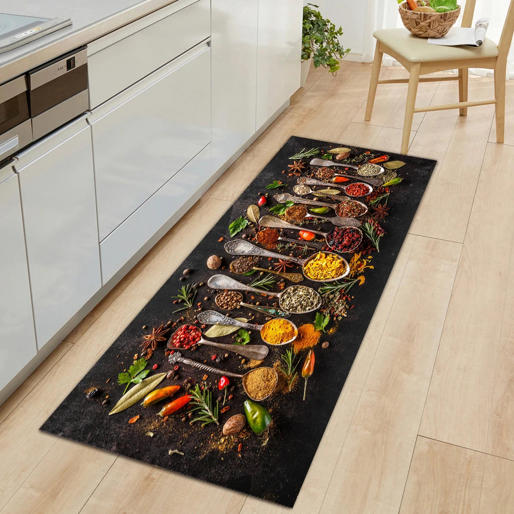 tapis de cuisine motif épices
