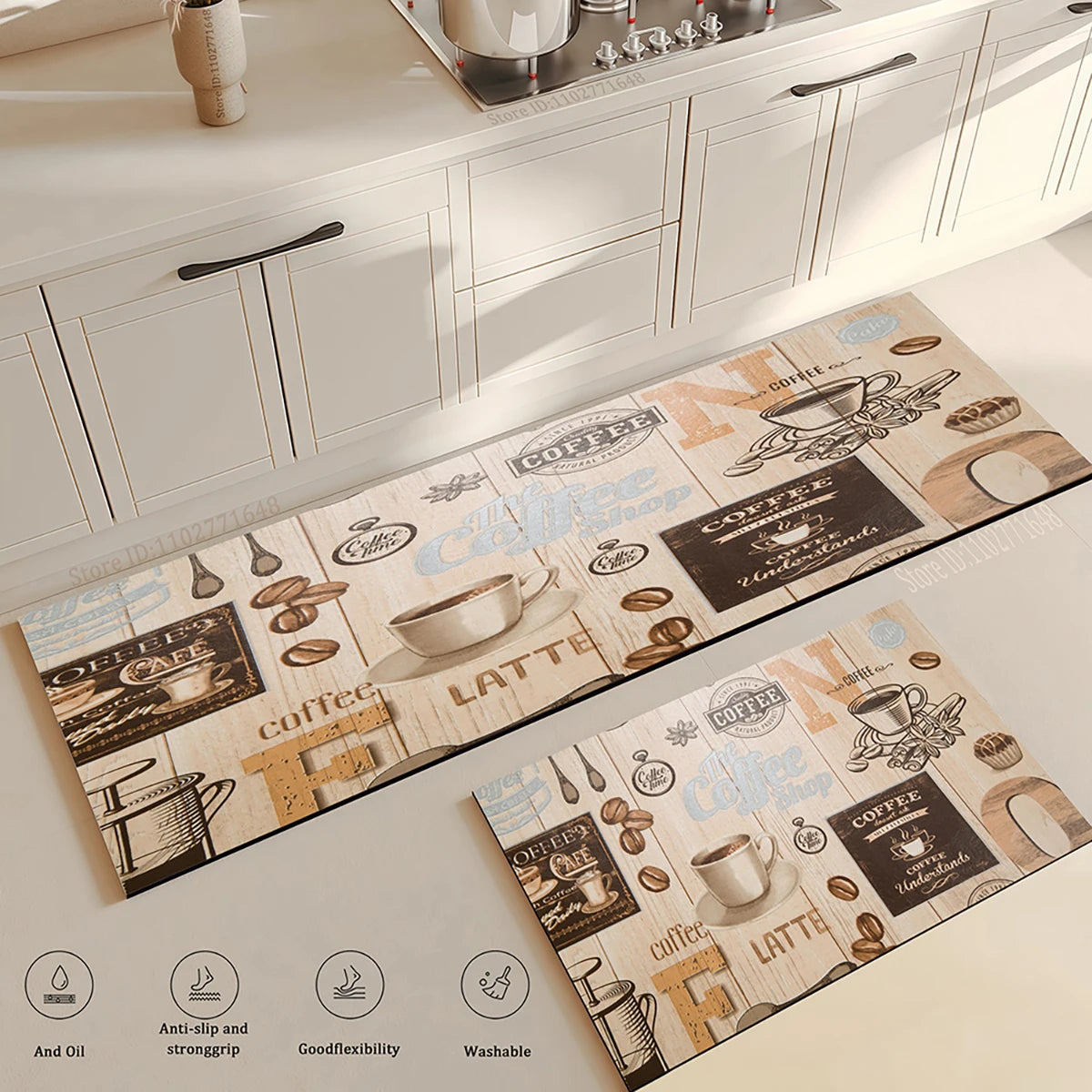 tapis de cuisine grain de cafe