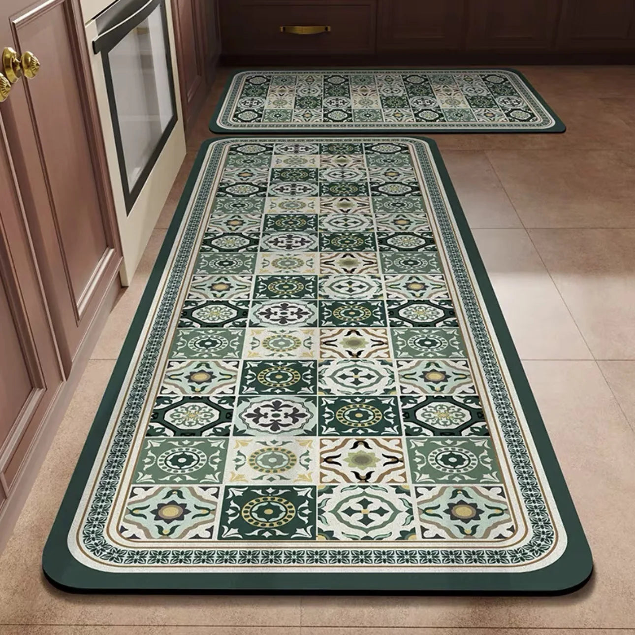 Tapis de cuisine carreaux de ciment