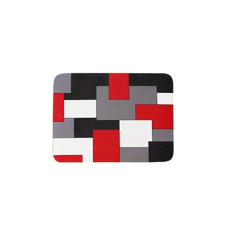 Tapis de cuisine rouge et gris