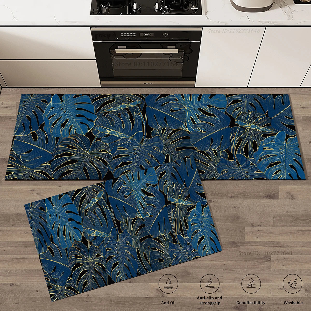 Tapis de cuisine vert