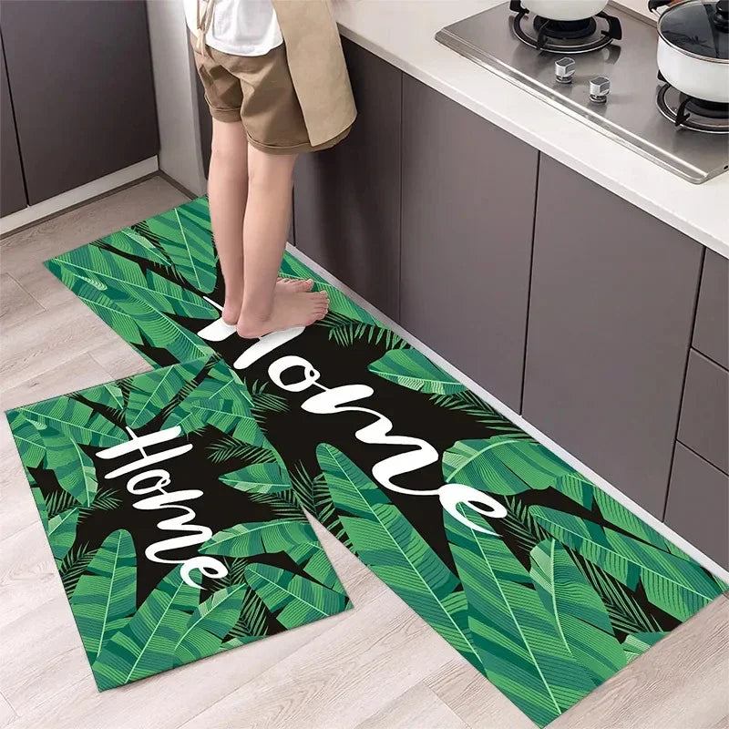 Petit tapis de cuisine vert foncé