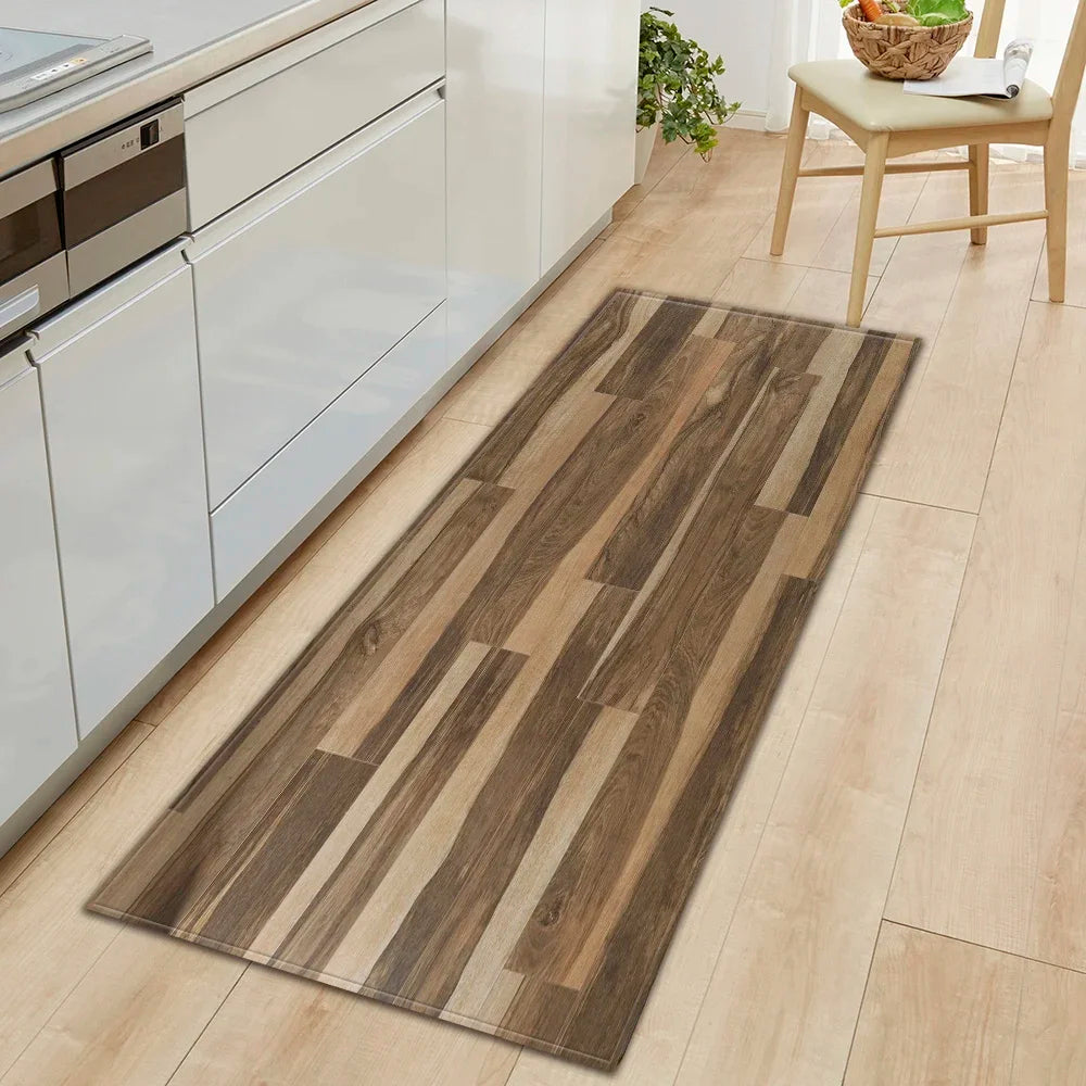tapis de cuisine imitation bois