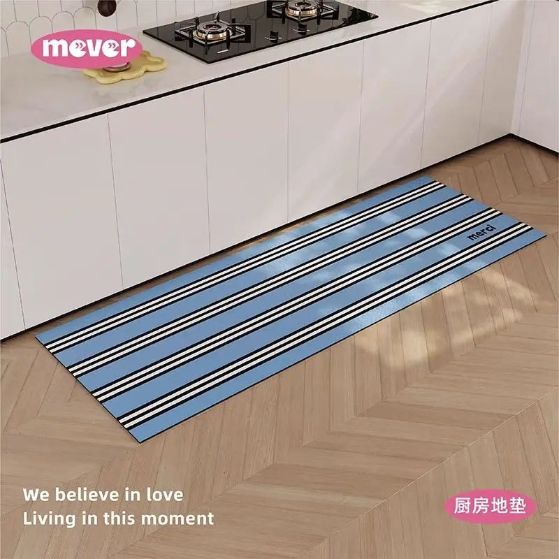 Tapis de cuisine bleu