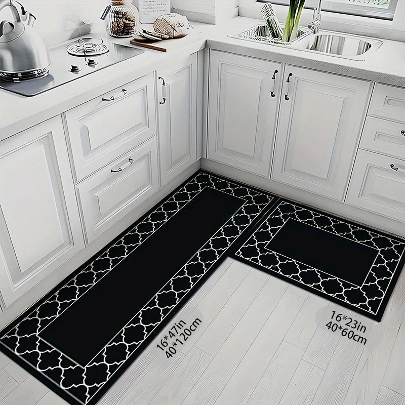 Tapis de cuisine noir et blanc