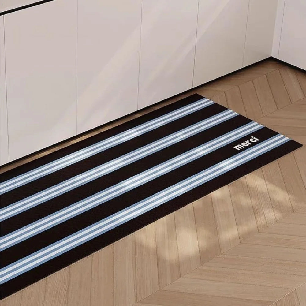 Tapis de cuisine bleu