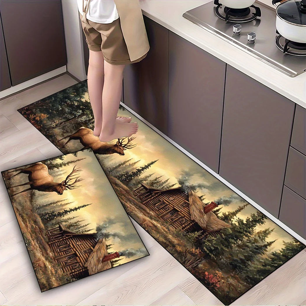 tapis de cuisine déco montagne