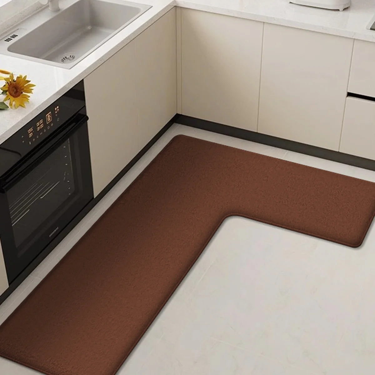 Tapis de cuisine en L