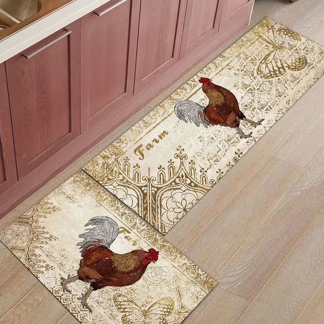 tapis de cuisine 140 avec coqs