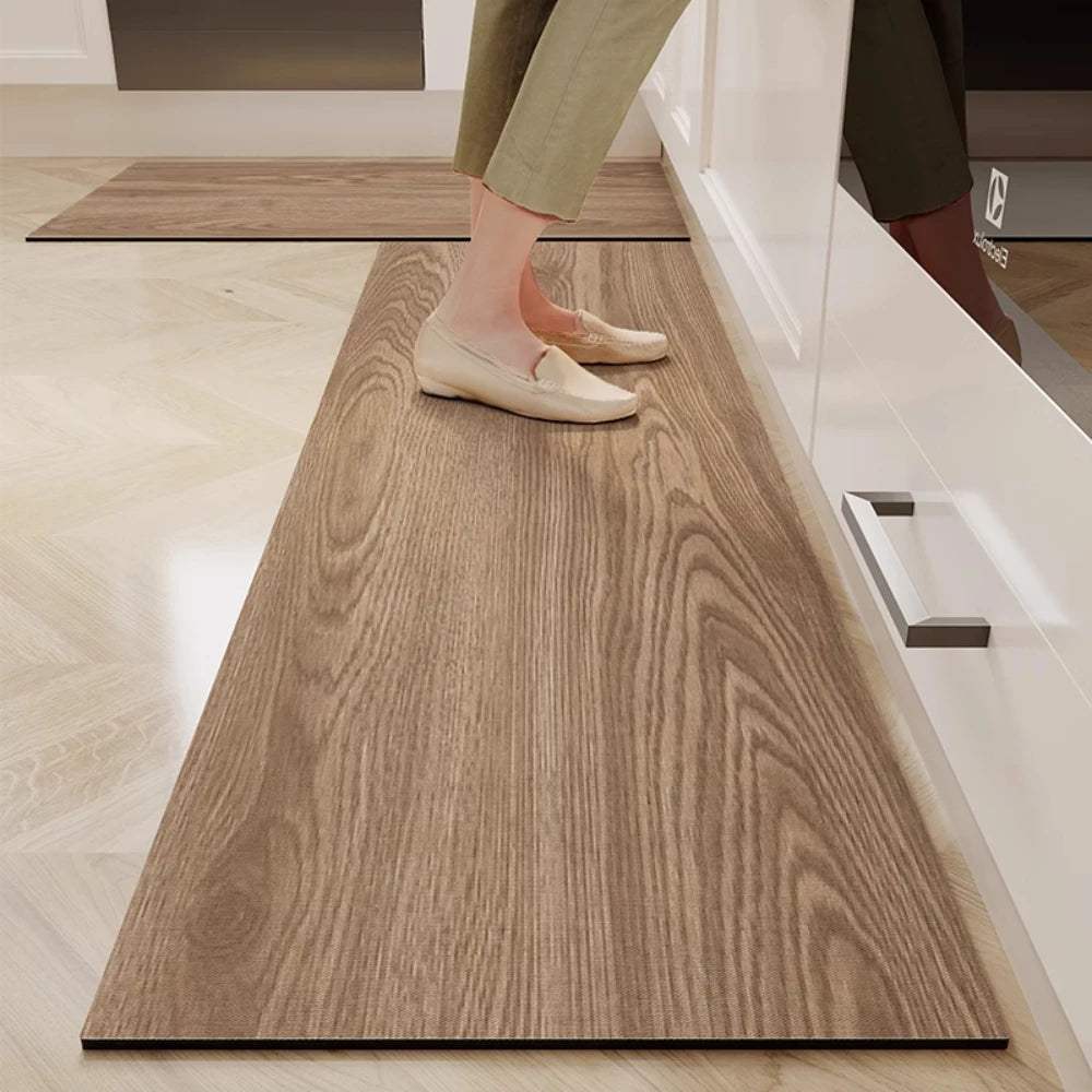 tapis de cuisine couleur bois