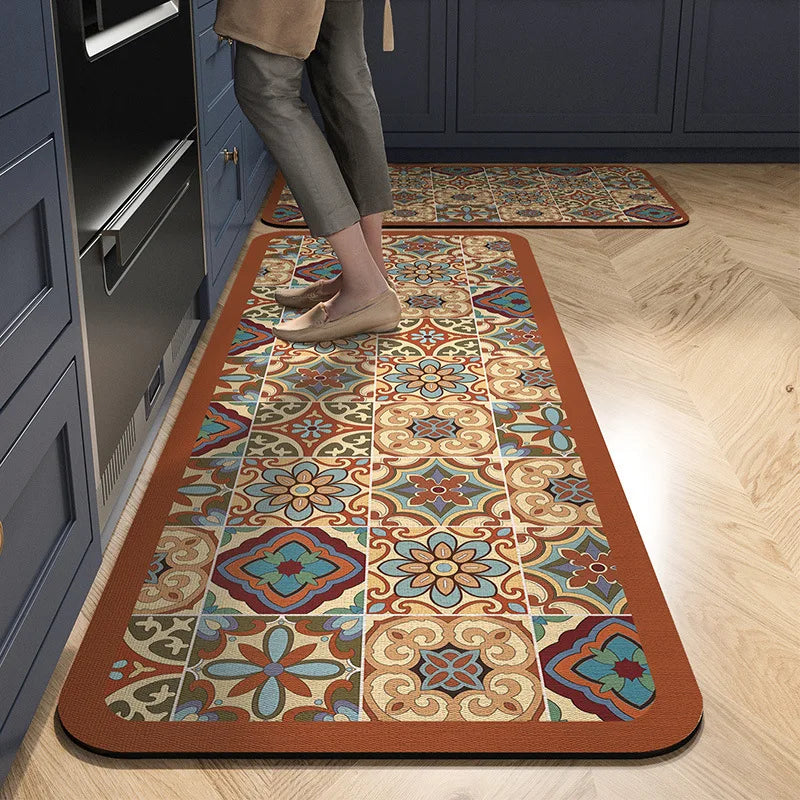 Tapis de cuisine carreaux de ciment
