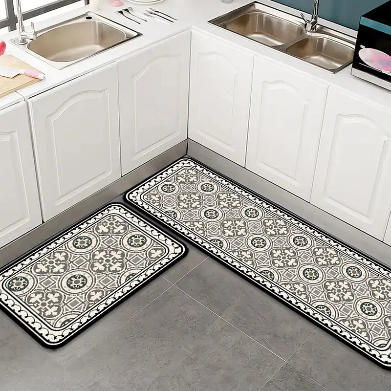 Tapis cuisine carreaux de ciment vinyle 60x40 cm