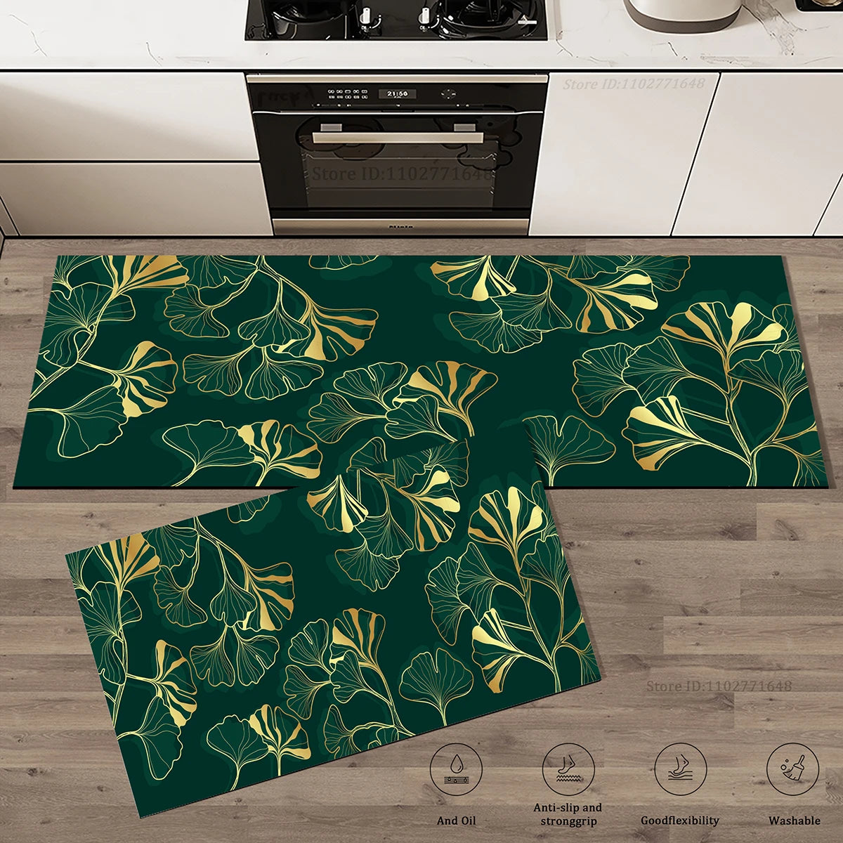 Tapis de cuisine vert