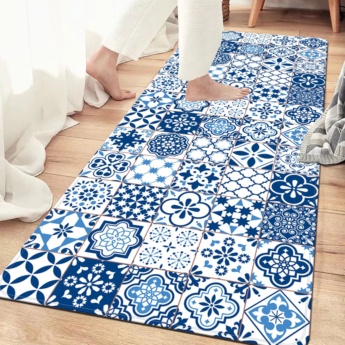 tapis de cuisine pvc carreaux de ciment