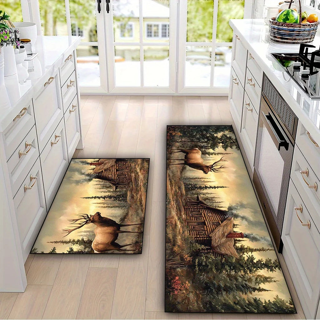 tapis de cuisine déco montagne