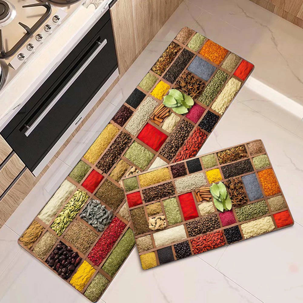 tapis de cuisine motif épices