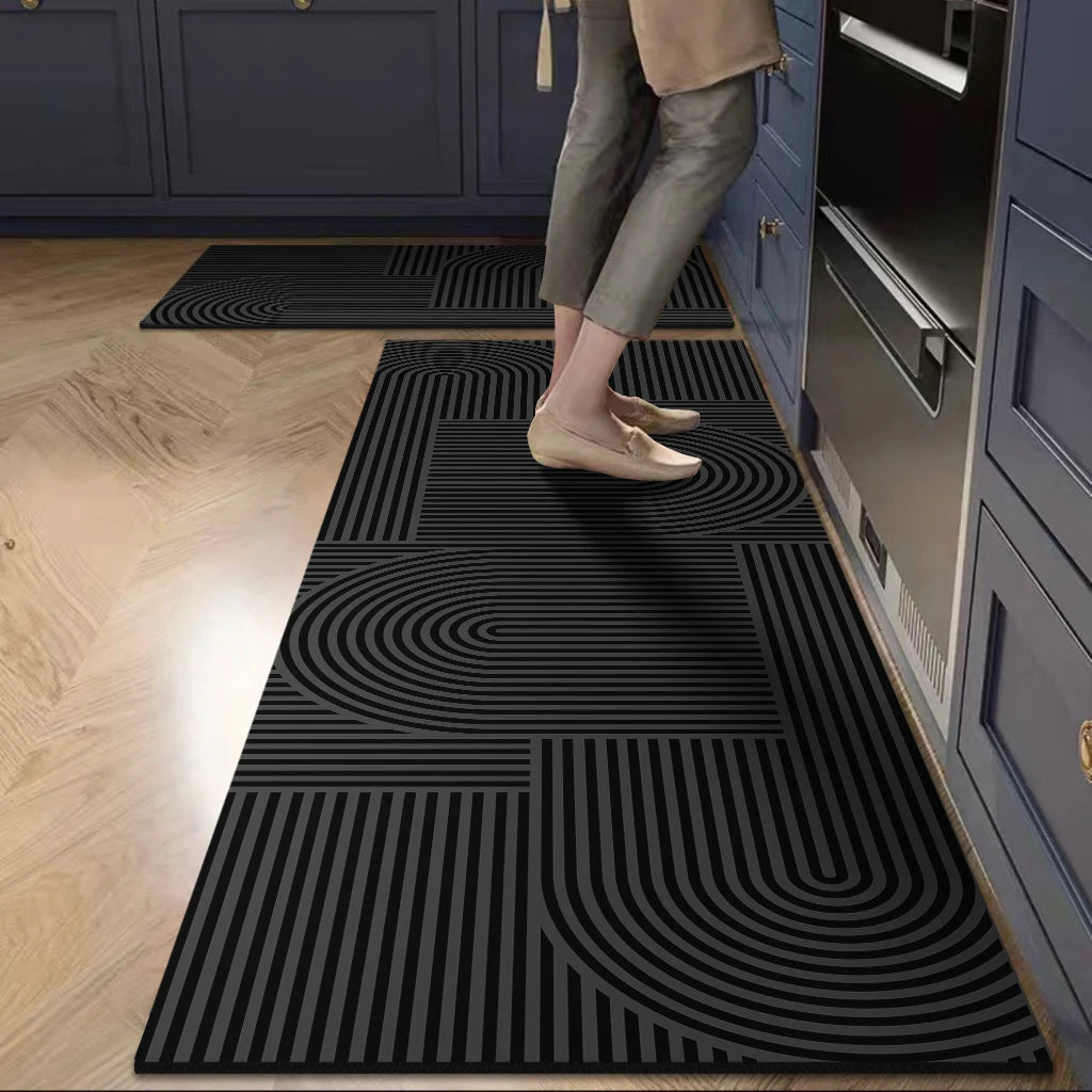 Tapis de cuisine noir