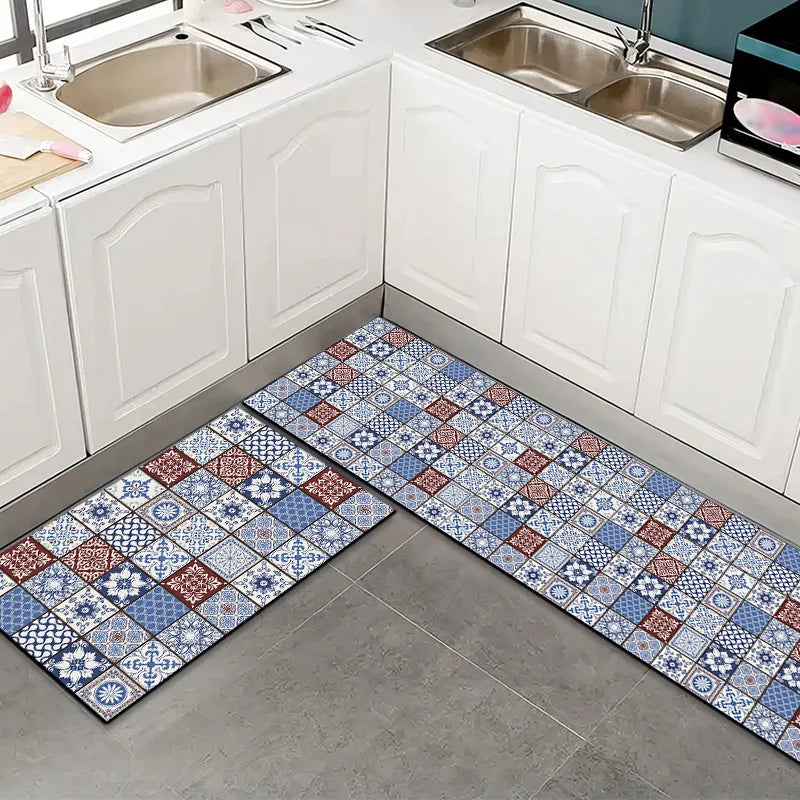 Tapis cuisine carreaux de ciment vinyle 60x40 cm