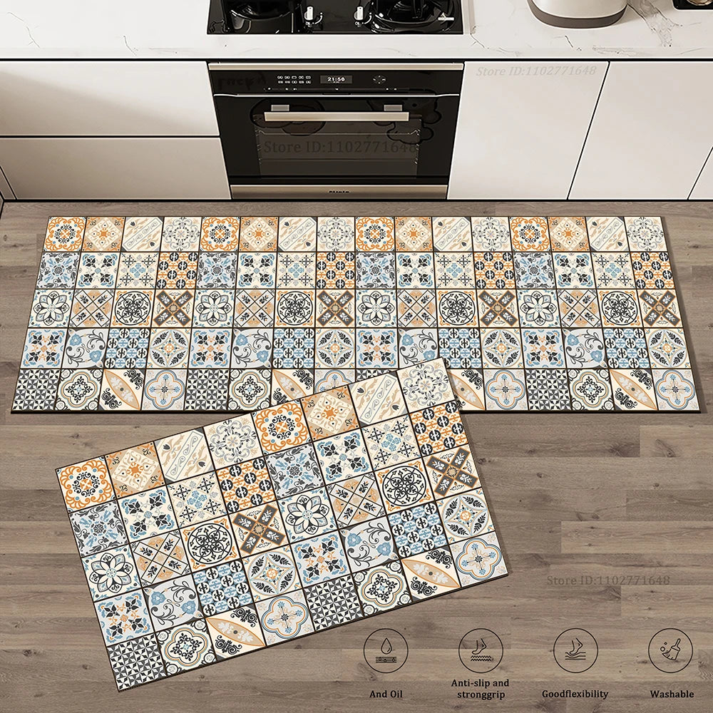 tapis de cuisine orange