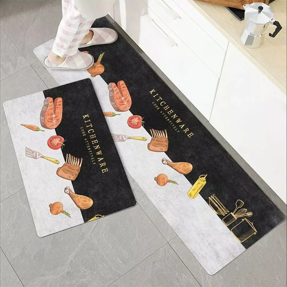 lot de 2 tapis de cuisine vinyle