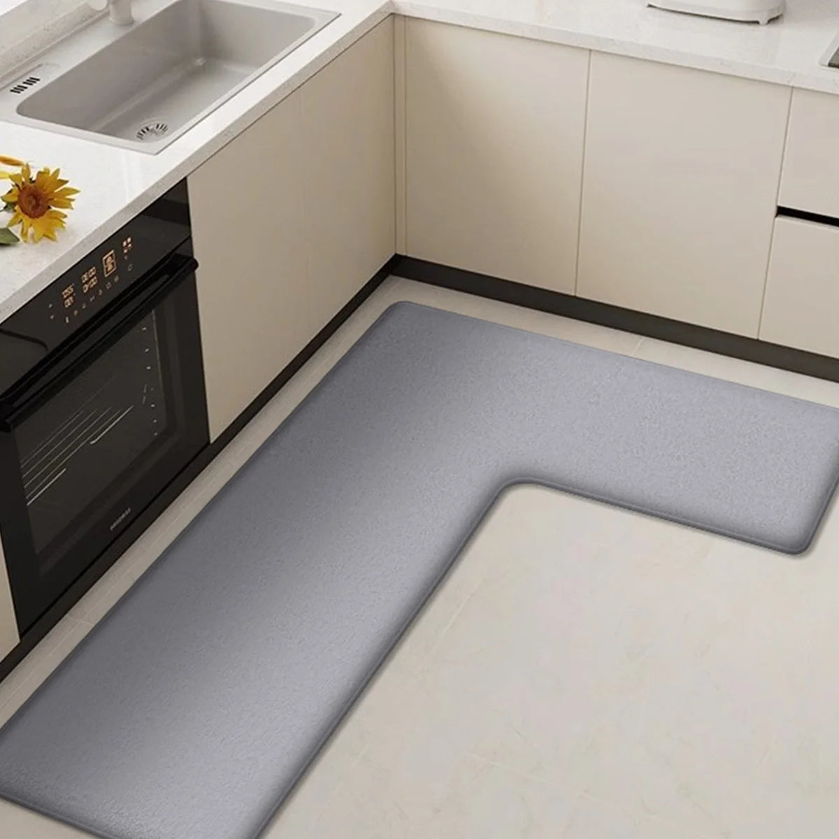 Tapis de cuisine en L