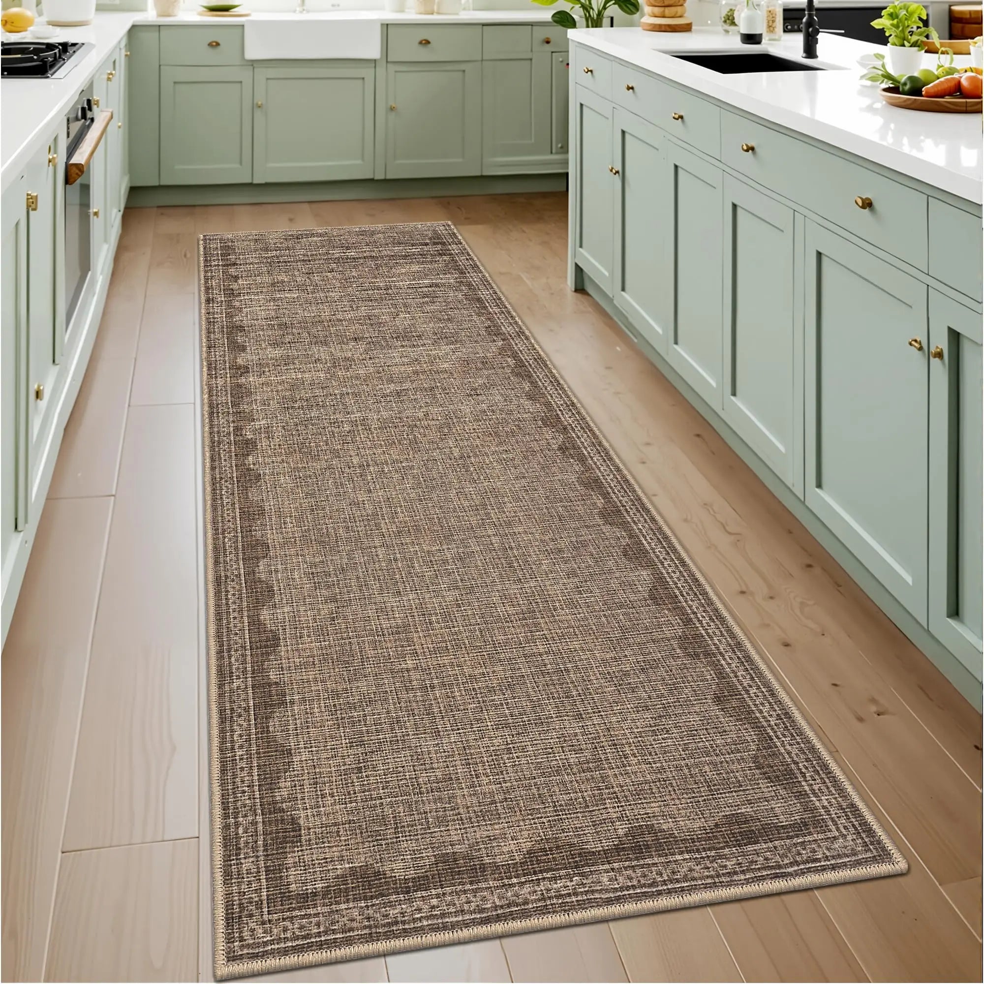 Tapis de cuisine rose