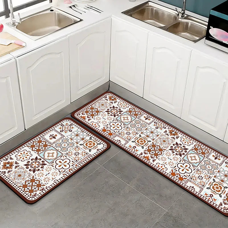 Tapis cuisine carreaux de ciment vinyle 60x40 cm