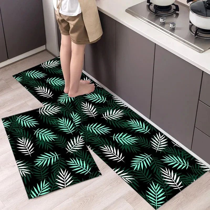 Petit tapis de cuisine vert foncé